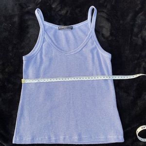 Brandy Melville waffled blue and white tank
